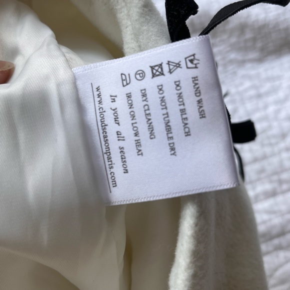 Y2K BRATZ style Winter Cloud Season Paris white cream black bow puffy mini skirt - Picture 9 of 10